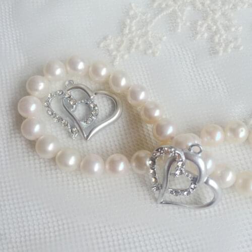 19MM 25pcs Double Heart Shape Nickel Silver Color Alloy Pendants Jewelry Charms