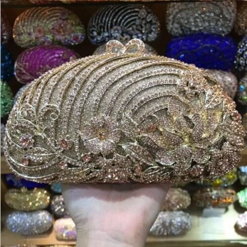 Luxury XIYUAN Evening Bag Gold Silver Diamond Party clutch Purse Women Wedding Bridal Chain Handbags Mini Shoulder messenger Bag