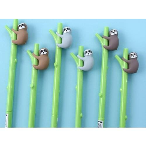 36PCS Bradypod Sloth Gel Pen Creative Hipster Black Ball Pen Cute Cartoon Signature Pen Kawaii School Supplies Stationery