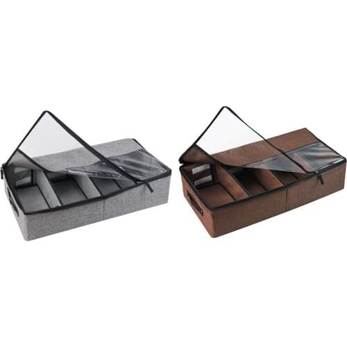 Under Bed Storage Bag, Underbed Clothes Storage Organizer, Shoe Storage Container Durable With Adjustable Dividers, Clear Window