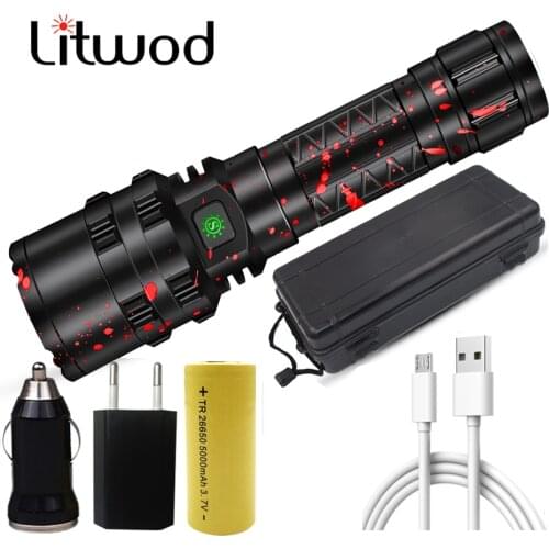 Cree xhp50.2 led flashlight usb charging XM L2 Stretch Shock Resistant Powerful power 18650 or 26650 rechargeable torch camping