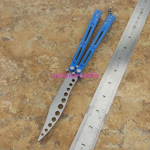 The One Basilisk HOM Butterfly Trainer Knife D2 Blade G10+titanium Handle Bushing System Jilt Knife Free-swinging Pocket Knives