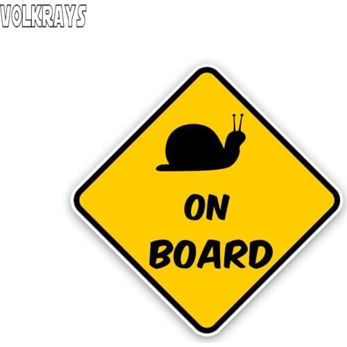 Volkrays Personality Car Sticker Baby on Board Sweet Snail Warning Accessories Reflective Waterproof PVC Decal,14cm*14cm