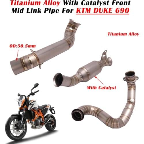 For KTM DUKE 690 2012 - 2016 2017 2018 Motorcycle Exhaust Escape System Titanium Alloy Front Mid Link Pipe With Catalyst Muffler