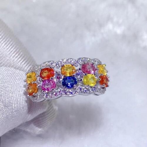 Natural color sapphire ring beautiful color 925 pure silver jewels new jewelry for women