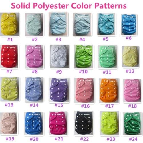 Plain Solid Color Baby Cloth Diapers 100 Pcs Double Row Snaps Reusable Waterproof Nappy pockert nappies Diapers no inserts