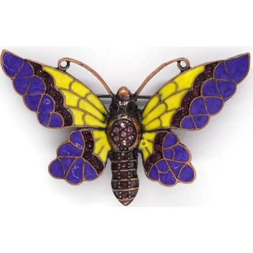 12pcs/lot Wholesale Fashion Brooch Rhinestone Enamel Moths Pin brooches costume jewelry gift C101571