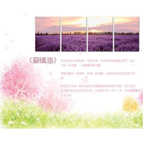 Embroidery 2 Sets (1 lot=2 Sets) Four League Romantic Purple Flowers Lavender Prairie Love Sea Aegean Cross Stitch