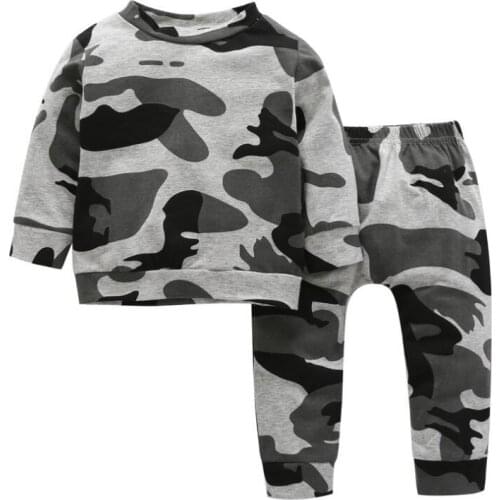 2021 Spring Autumn Boys Clothes Childrens Clothing Sets Long Sleeve Active Suits Camouflage Baby Clothes 2pcs Boy Set