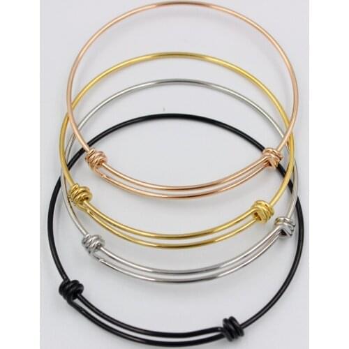 5pcs/lot 60mm 65mm Expandable Blank Bracelet bangles Stainless Steel Wire Bangle DIY Jewelry Making making