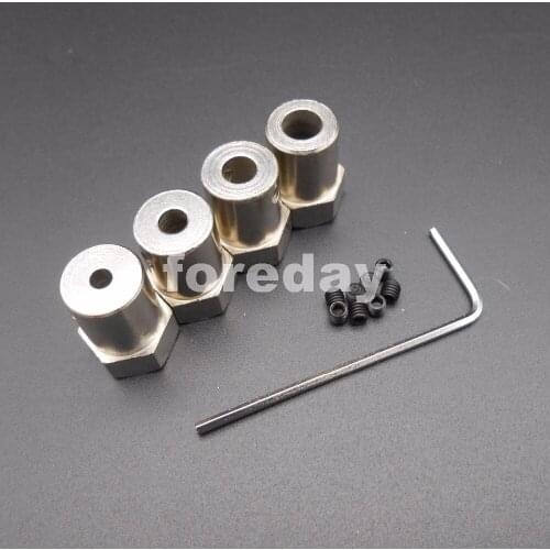 5PCS X Iron electroplating Wheel Shaft Motor Hexagonal HEX Coupling Coupler L:12mm+2 spanners wrench 3MM 4MM 5MM 6MM * FD426-429