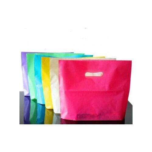 500pcs Small Plastic Bag Purple red Jewelry Boutique Gift Bag With Handle Plastic Shopping Bag And gift Packaging bag