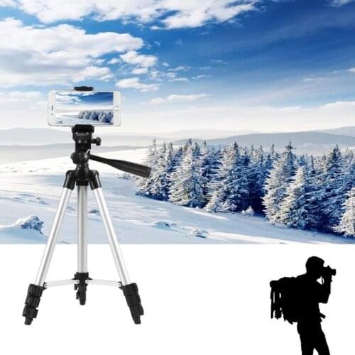 Aluminum 360 Degree Tripod with Phone Holder Professional Foldable Tripod Holder Stand For Mobile Phone Head Tripod Stabilizer