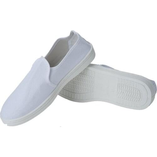 1 pair Anti-static towel shoes dust-free white canvas PVC towel shoes comfortable low-top soft bottom static shoes