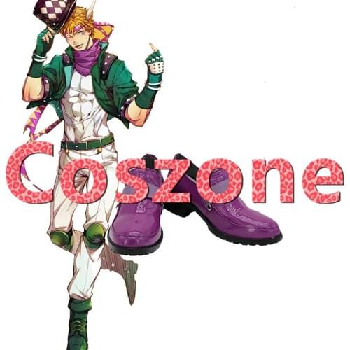 JoJos Bizarre Adventure Caesar Anthonio Zeppeli Purple Cosplay Shoes Boots Halloween Carnival Cosplay Costume Accessories