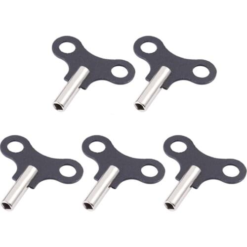 5Pcs High Quality Wood Clock Key Metal Clock Key Wood Clock Tools Winding Swiss Repair Tool Black