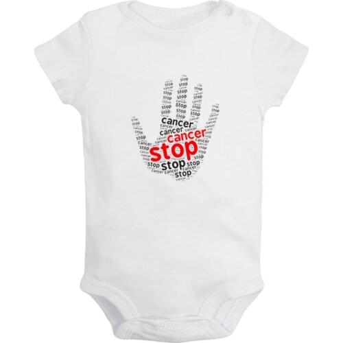 Stop Cancer & Fight Cancer Daddy or Mommy and Me Printed Newborn Baby Girl Boys Clothes Short Sleeve Romper Outfits 100% Cotton