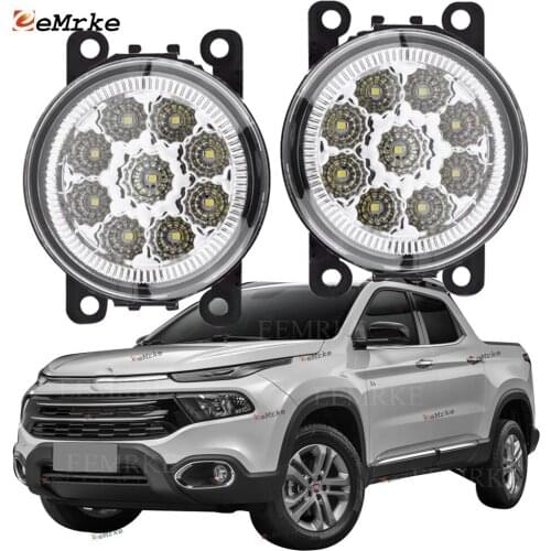 EEMRKE 2 PCS Car-Styling for Fiat Toro (226) 2016 2017 2018 2019 2020 2021 9-Pieces Led Fog Lights H11 12V Fog Head Lamp