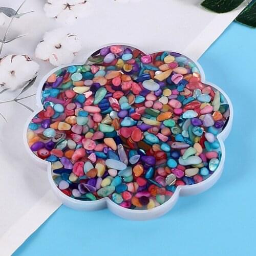 Flower Tea Tray Coaster Mold 1 Piece Silicone Epoxy Resin Coaster Mold Used to Make Artificial Agate Pieces Coasters