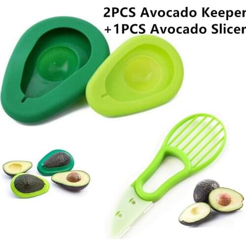 2 PCS Avocado Fresh-keeping Portable Creative Frutero Fruit Kitchen Tools Gadget Inteligentes Gift Avocado Cutter Slicer Peeler