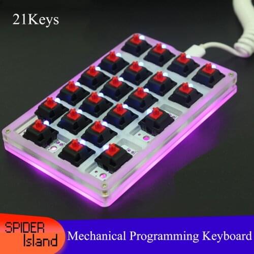 21Keys Macro Keyboard DIY Programmable RGB Backlight / Cherry Mechanical Keyboard Games PC Laptop MAC WIN7 8 10 Type C keyboard