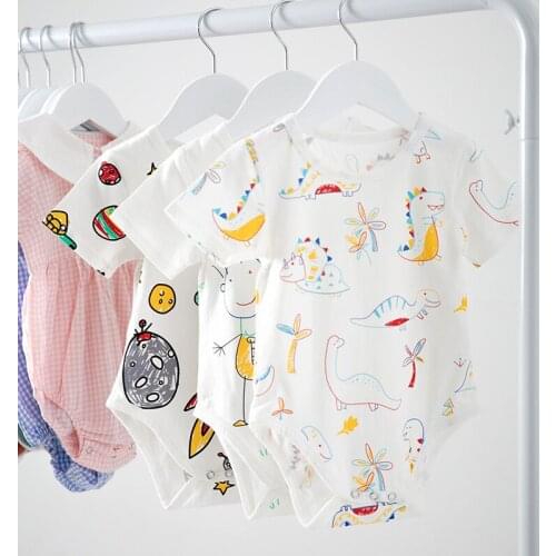 2019 Infant Toddler Baby Girls Boys Rompers Print Sweet Kids Clothings Summer Baby Clothes