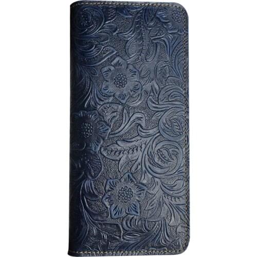 Real Leather Retro Long Wallet Handmade Cell Phone Pocket Hasp Card Slots Mulit-function Purse Tote Women Bag