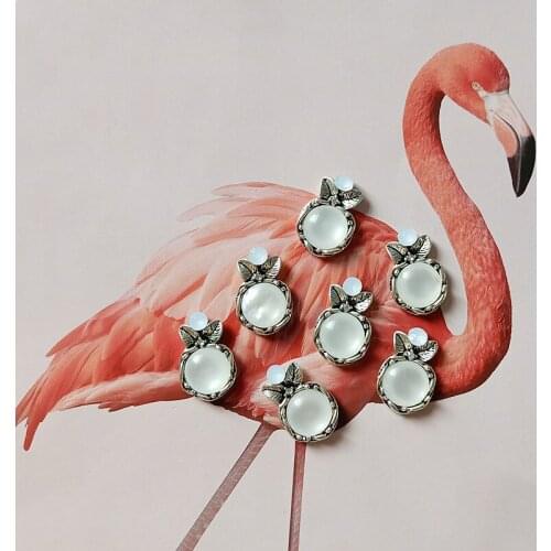 10pcs/lot Sliver Disk Metal Decorative Buttons DIY Hair Accessories Headwear Handmade Artificial Diamond Jewelry Buttons