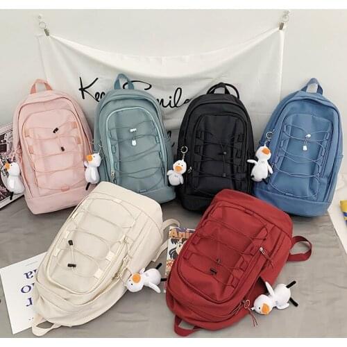 Fashion Womens Backpack Cute Solid Color Simpleschool Bags For Girls Summer New Large Capacity Travel Backbags 2021