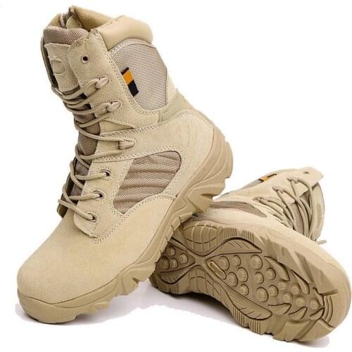 Men Military Boots Winter Autumn Special Force Tactical Desert Combat Ankle Boats Army Work Shoes Leather Snow Boots