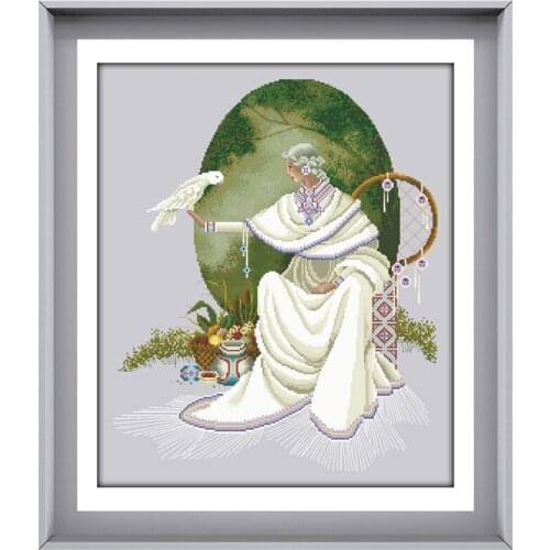 Spiritdancer cross stitch kit fairy pattern design 18ct 14ct 11ct deep silver canvas embroidery DIY needlework