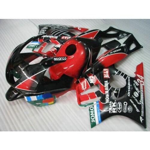 Motorcycle Fairing Kit red black for HONDA CBR600F3 97 98 CBR600 F3 CBR 600F3 1997 1998 ABS Hot Fairings set-Hey