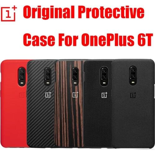 Original OnePlus 6T Case 1+6T Protective bespoke Silicone Sandstone Nylon Karbon Bumper case cover