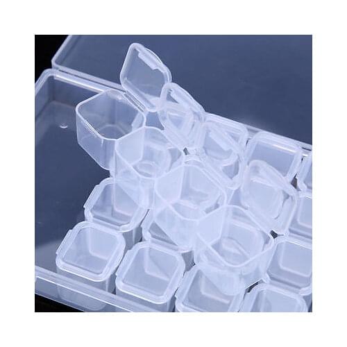 28 Slots Adjustable Plastic Storage Box Jewelry Beads Organizer Case Container