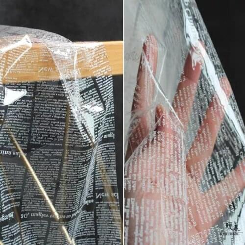 TPU Fabric English Letters PVC Waterproof DIY Clothes Windbreaker Raincoat Crystal Bag Background Decor Plastic Designer Fabric