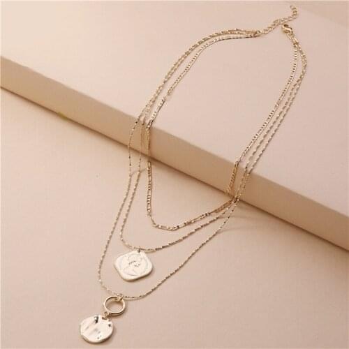 2021 Spring Summer Trendy 3 Layers Layering Stacked Chains Necklaces for Women