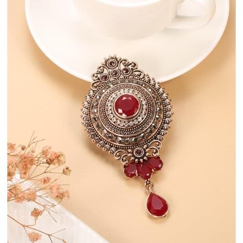 Wbmqda Water-drop Crystal Brooches For Women Palace Jewelry Elegant Large Body Jewelry Wedding Party