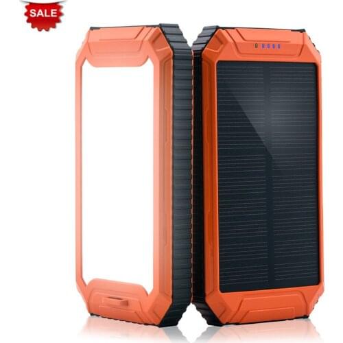 PowerGreen External Battery Supply Powerful LED Light Solar Charger 10000mAh Power Bank for Cell Phone