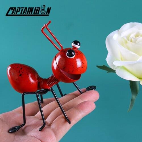 CAPTAINIRON Iron Art Ant Wall Decoration Pendant Home Garden Bedroom Decor Cute Cartoon Metal Sculptures Art Insect Ornaments