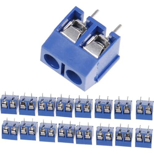 10PCS 2-Pin Pitch Screw Terminal Block Connector 5.08mm Panel Pcb Mount Blue