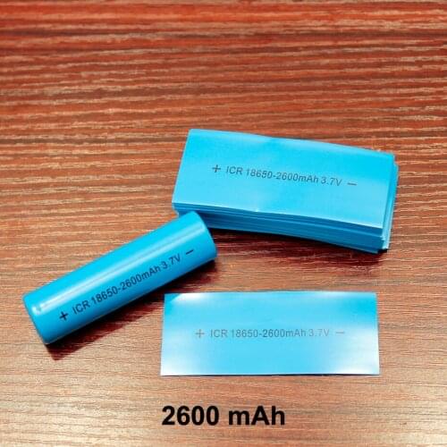 100pcs/lot Lithium Battery Encapsulation Sleeve 18650 Heat Shrink Tubing Cover Skin Pvc Film 2600mah