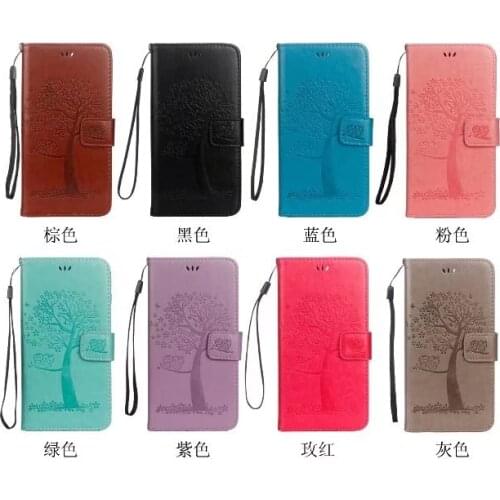 50pcs/lot Butterfly Tree Pattern Leather Stand PU+TPU Case with Card slot For Huawei Y5 2017