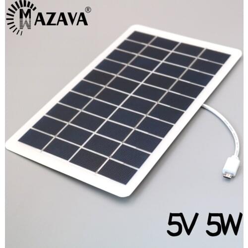 5V 1000mA 5W Solar Panel Micro USB Portable Solar Charger Pane Climbing Fast Charge Travel DIY Solar Charger Powerbank Outdoor
