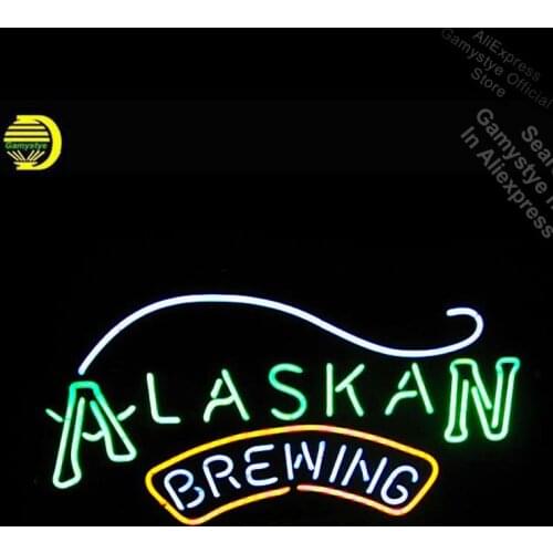 Alaskan Brewing Co Beer Neon Sign neon Light Sign Real galss Outdoor Wall Light Money Exchange Sign Neon Lamp Bulb Bar Pub Light