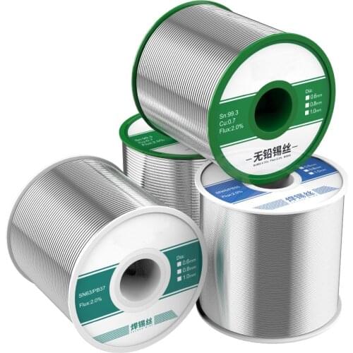 Lead-Free Tin Wire 500g 0.6/0.8/1mm High Purity Contained Welding Wire Active Solder Electric Soldering Iron Rework Flux Core