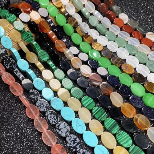 28Pcs Natural Stone Beads Egg-shaped Loose Beads For DIY Necklace Bracelet Earrings Handiwork Craft Jewelry Accessory Making