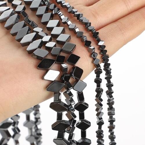 Prismatic Black Hematite Natural Stone Beads Round Beads For Jewelry Making DIY Bracelet Necklace Accessories Beads 4-8mm