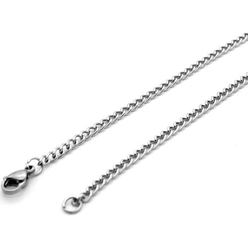 Men Simple 0.8-2 MM 50/60/70 CM Length Stainless Steel Cuban Link Chain Necklaces for Male Jewelry Gifts Womens Chain