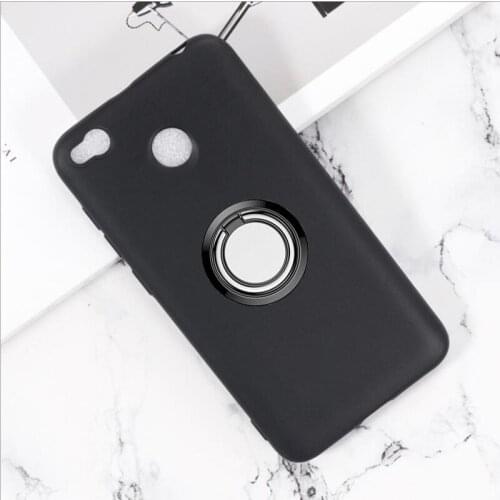 For Xiaomi Redmi 4X Back Ring Holder Bracket Phone Case Cover Phone TPU Soft Silicone Cases for 2016060 2016090 MAG138 MAE136