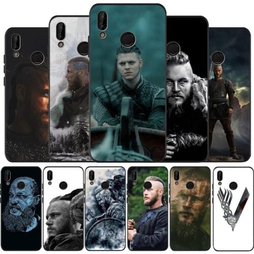 Vikings Ragnar Lothbrok black soft Phone Case for huawei P40 P30 P20 P10 Pro lite P9 Lite nova 4E 6SE Psmart 2019 Y6 9 Prime